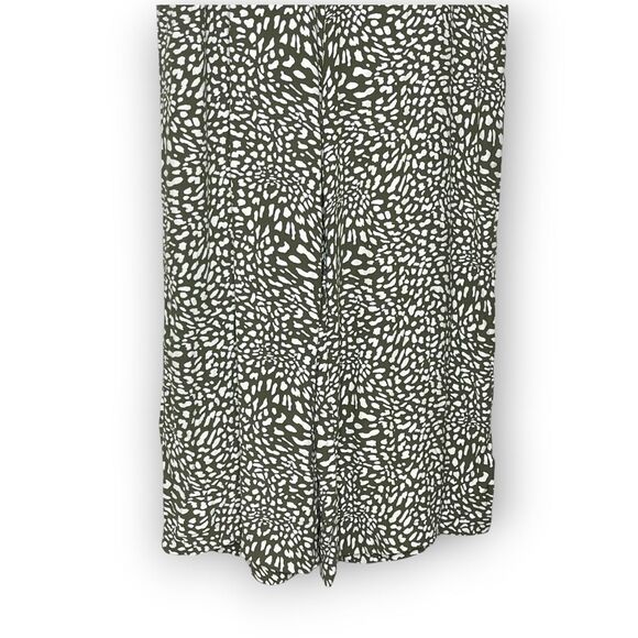 Ann Taylor Loft Wide Leg White Green Animal Print Crop Pants Women's Size Large - Picture 4 of 9